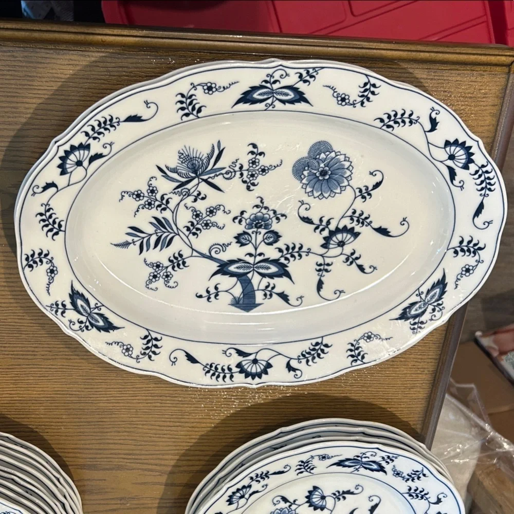 Vintage Blue Danube Serving Platter 14 inches by 10 inches - 1 platter left!